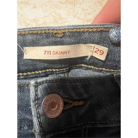 Levi 711 distressed Skinny Jeans Sz 29/29 - Picture 3 of 8
